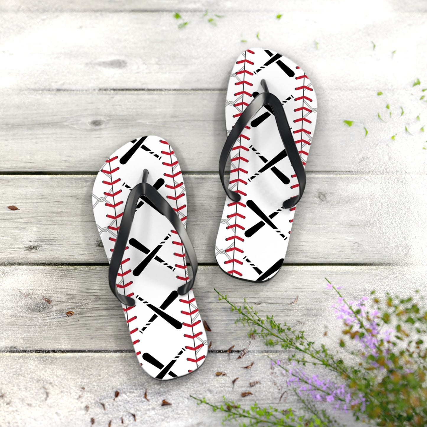 Baseball-Inspired Flip Flops - Perfect for Sports Lovers & Summer Fun