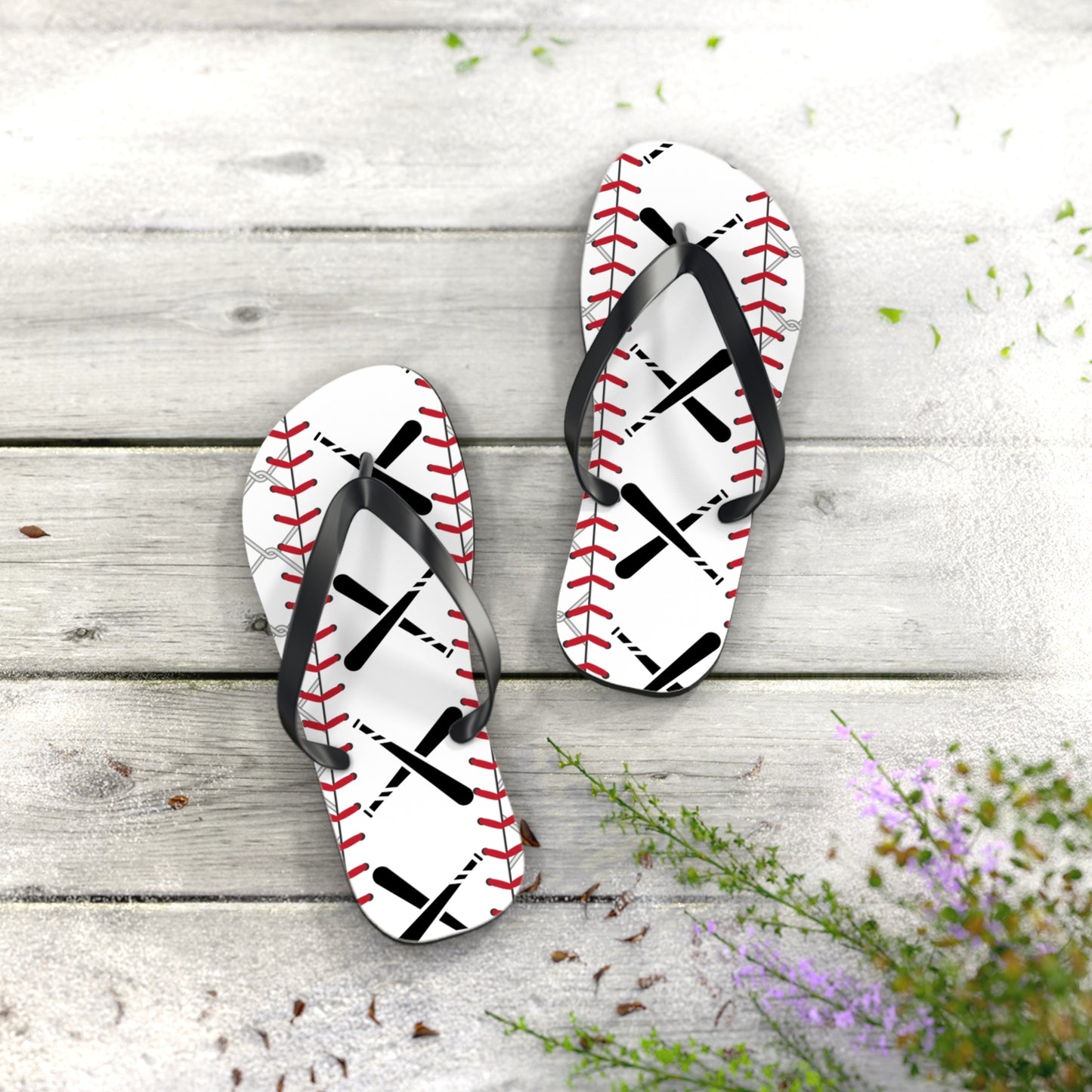 Baseball-Inspired Flip Flops - Perfect for Sports Lovers & Summer Fun