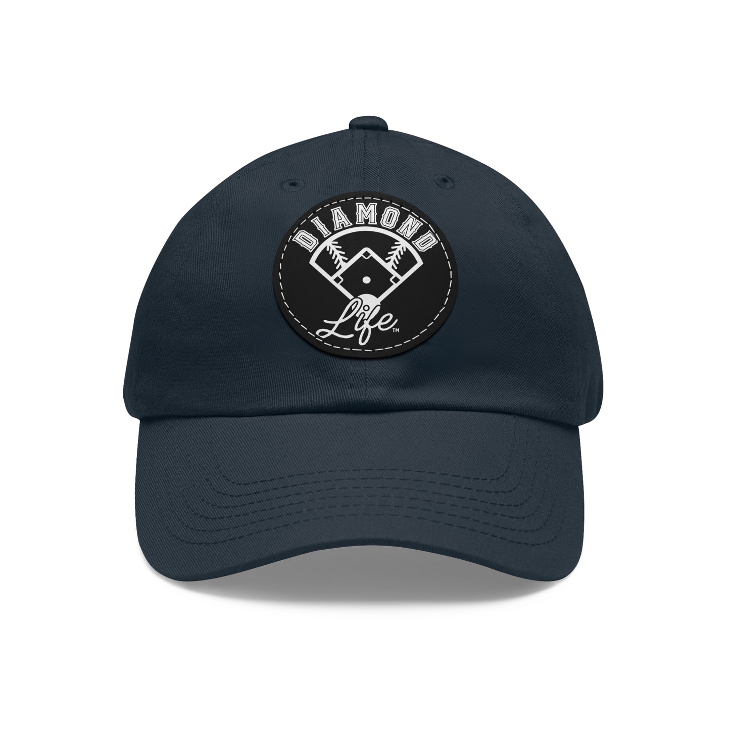Dad Hat with Leather Patch (Round)