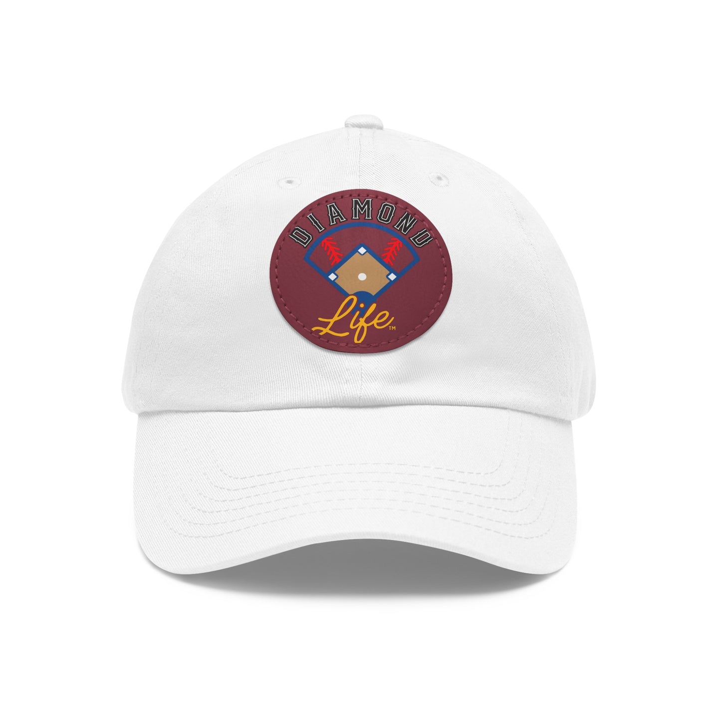 Dad Hat with Leather Patch (Round)