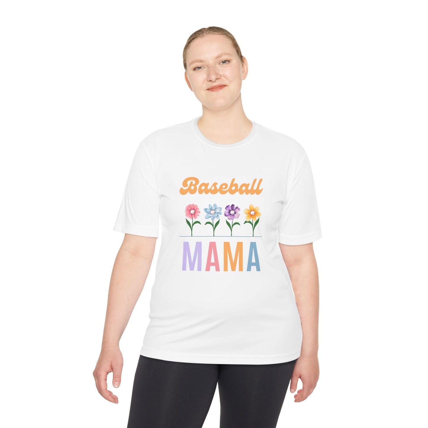 Floral Baseball Mama Tee - Moisture Wicking Shirt
