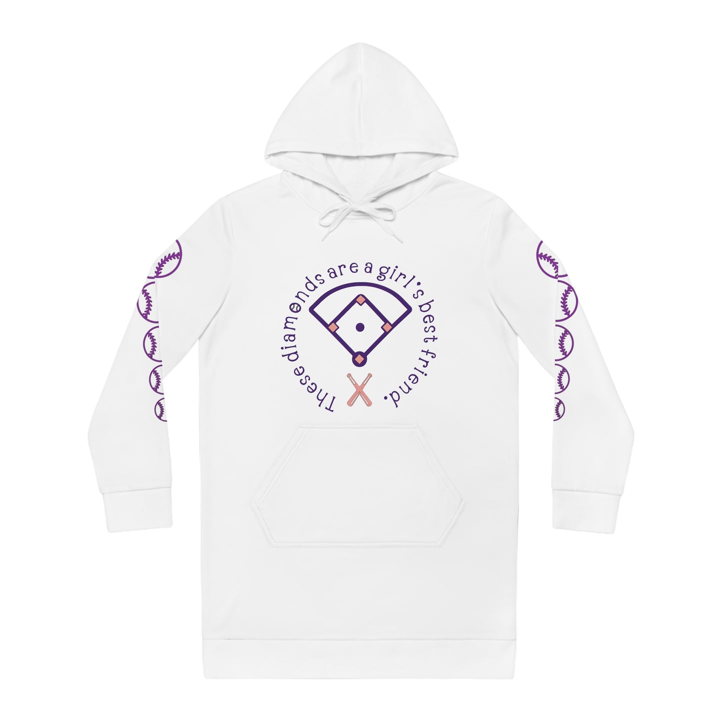 Women's Hoodie Dress - These Diamonds Are a Girl's Best Friend