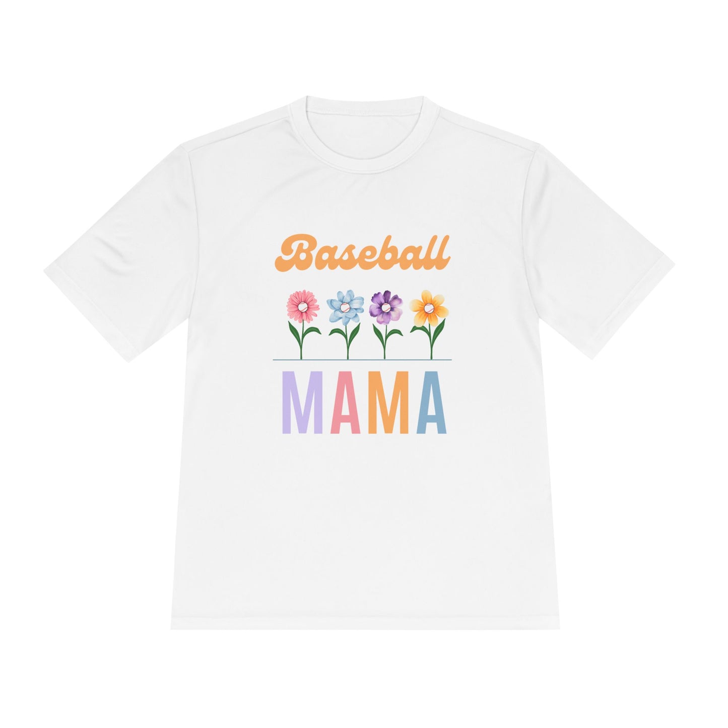 Floral Baseball Mama Tee - Moisture Wicking Shirt