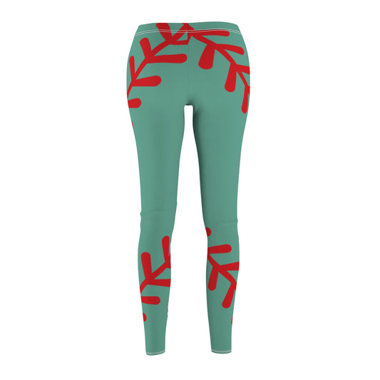 Teal Baseball/Softball Leggings — Women's All-Over Print