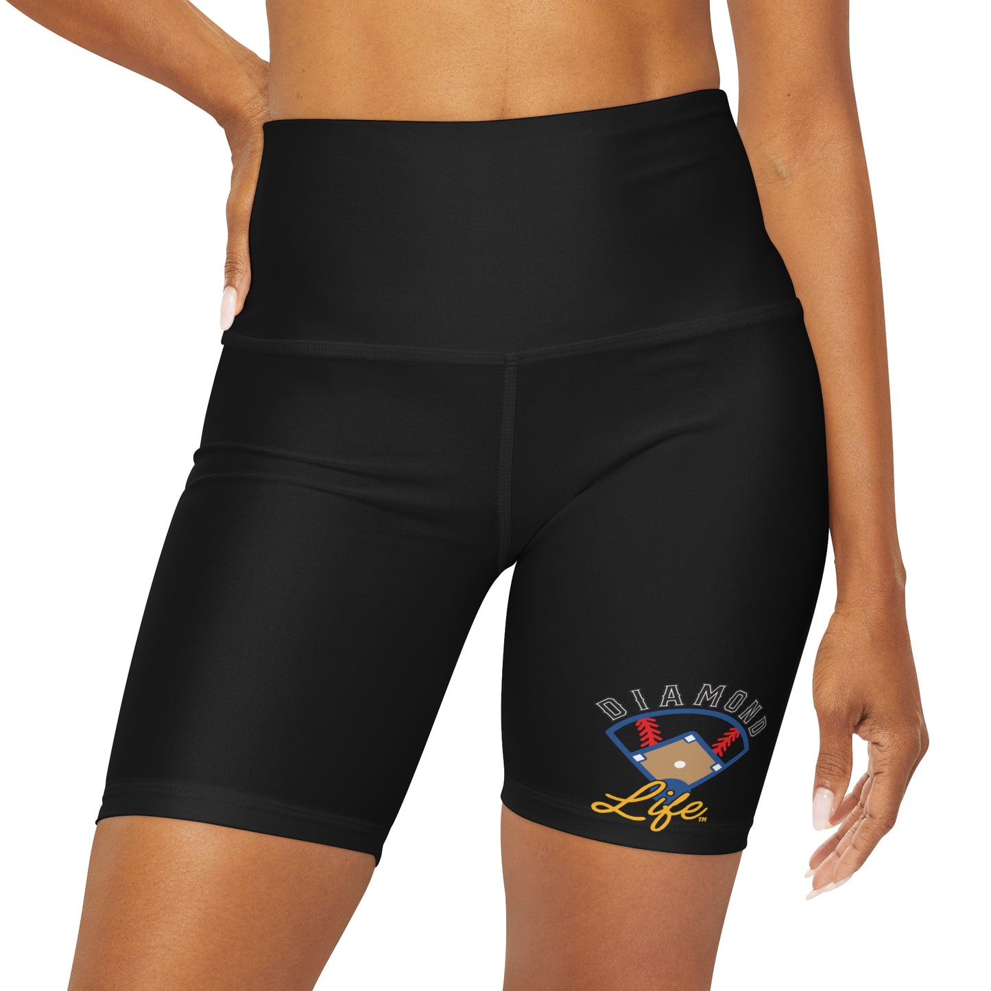 High Waisted Yoga Shorts (AOP)