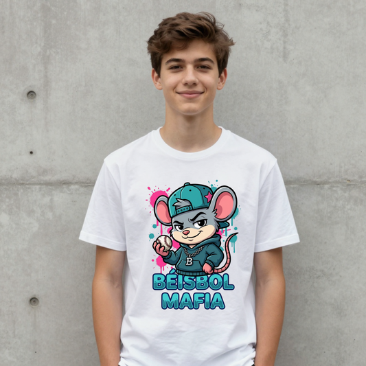 Baseball Mafia Tee — Baseball Mouse Graphic Shirt
