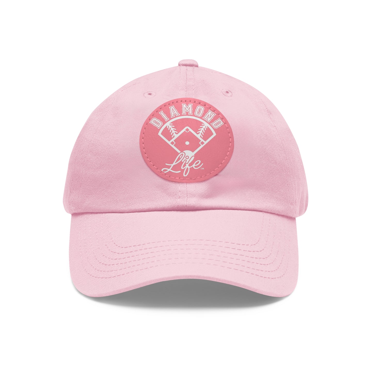 Dad Hat with Leather Patch (Round)