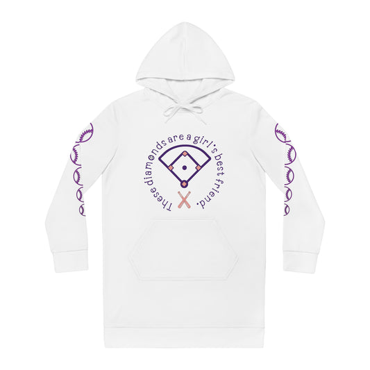 Women's Hoodie Dress - These Diamonds Are a Girl's Best Friend