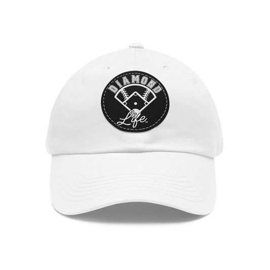 Dad Hat with Leather Patch (Round)