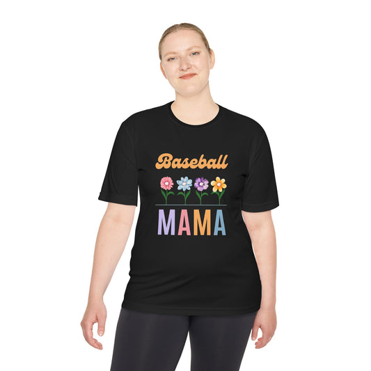 Floral Baseball Mama Tee - Moisture Wicking Shirt