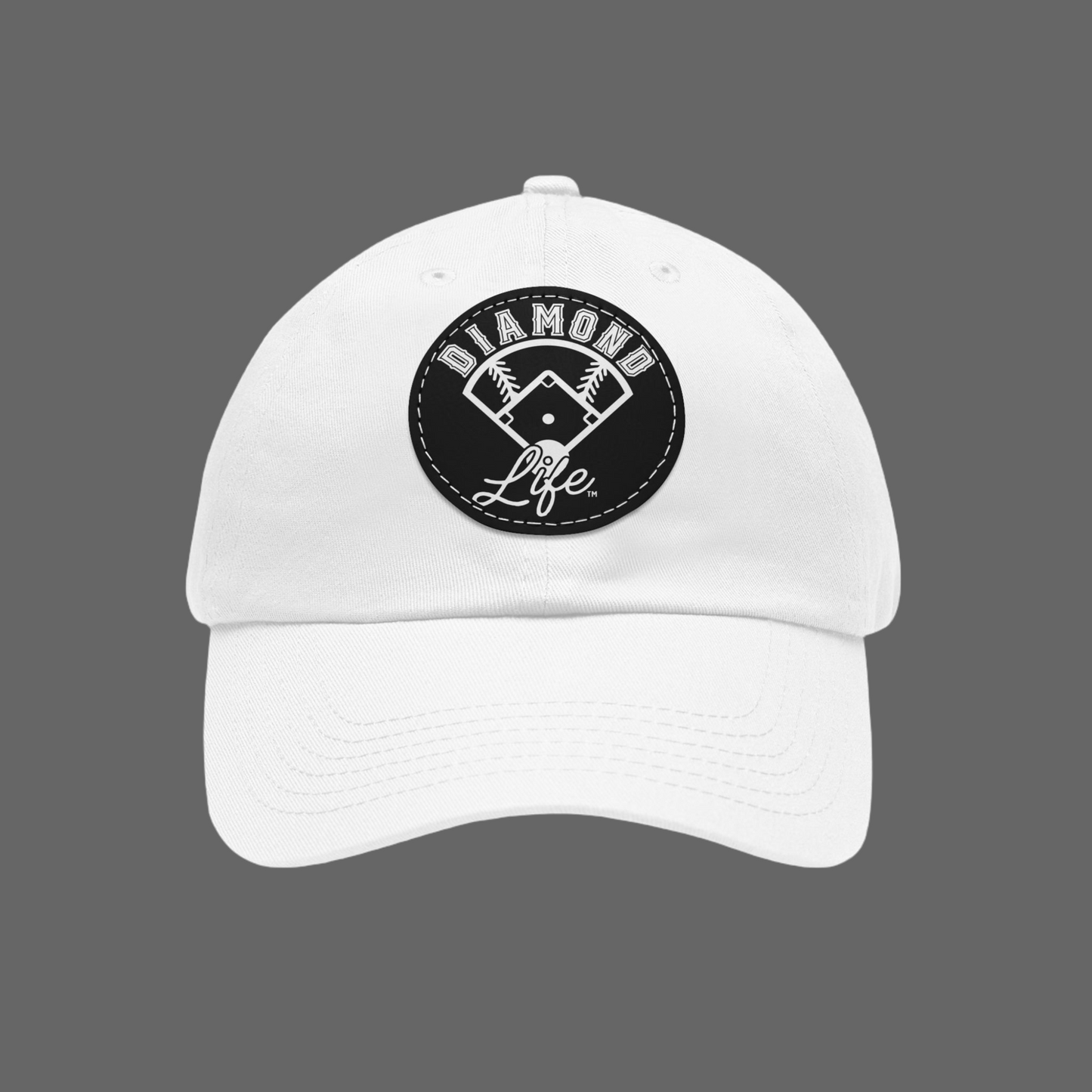 Dad Hat with Leather Patch (Round)